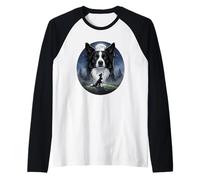 Howling At The Moon Dog, Dog Lover Raglan Baseball Tee