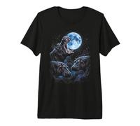 Howling At The Moon Funny Hippo Premium T-Shirt