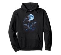 Howling At The Moon Funny Hippo Pullover Hoodie
