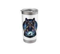 Howling At The Moon German Shepherd, Dog Lover Stainless Steel Insulated Tumbler