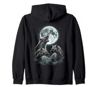 Howling At The Moon Hyenas Zip Hoodie