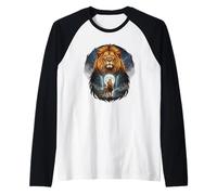 Howling At The Moon Lion, Lions Lover Raglan Baseball Tee
