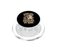 Howling at the Moon Snoring by Nine Pug Dog Lover PopSockets PopGrip for MagSafe