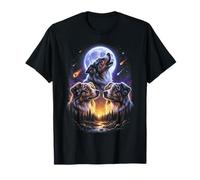 Howling At The Moon Three Australian Shepherd T-Shirt
