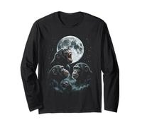 Howling At The Moon Three Chimpanzees Long Sleeve T-Shirt