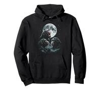 Howling At The Moon Three Chimpanzees Pullover Hoodie