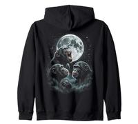 Howling At The Moon Three Chimpanzees Zip Hoodie