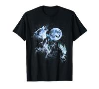 Howling at The Moon Wolf Pack Starry Wildlife Wolves Dragon T-Shirt
