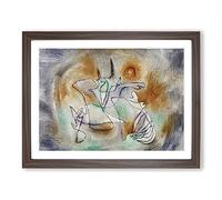 Howling Dog By Paul Klee Classic Painting Framed Print | A2 Walnut Framed Wall Art | Ready to Hang | Classic Animal Picture | Living Room Bedroom Lounge Office