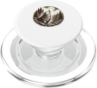 Howling Forest Moon Illustration Monochrome Wildlife Art PopSockets PopGrip for MagSafe