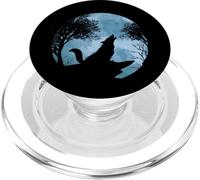 Howling Full Moon Forest Animal Wildlife Gift Moonlight Wolf PopSockets PopGrip for MagSafe