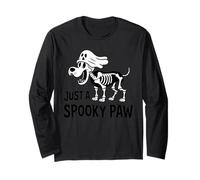 Howling Ghost Dog Shirt Skeleton Puppy Halloween Costume Long Sleeve T-Shirt