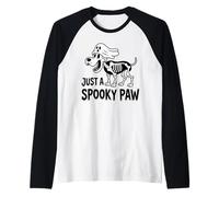 Howling Ghost Dog Shirt Skeleton Puppy Halloween Costume Raglan Baseball Tee