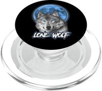 Howling Lone Wolf On Moon Animal Funny Wolves Lover PopSockets PopGrip for MagSafe