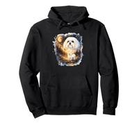 Howling Maltese Under the Moon Vintage 90s Art Pullover Hoodie