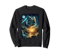 Howling Tiger in The Full Moon Moonlight with Starry Sky Sweatshirt