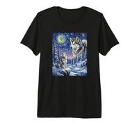 Howling to The Moon Meme Animal Dog Alaskan Malamute Premium T-Shirt