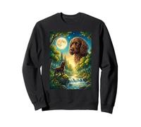 Howling to The Moon Meme Animal Dog American Water Spaniel Sweatshirt