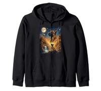 Howling to The Moon Meme Animal Dog Belgian Malinois Zip Hoodie