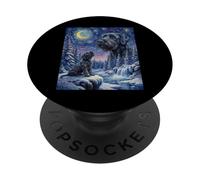 Howling to The Moon Meme Animal Dog Giant Schnauzer PopSockets Adhesive PopGrip