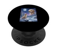Howling to The Moon Meme Animal Dog Golden Retriever PopSockets Adhesive PopGrip