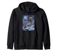 Howling to The Moon Meme Animal Dog Great Dane Zip Hoodie