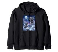 Howling to The Moon Meme Animal Dog Great Dane Zip Hoodie
