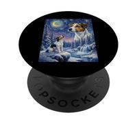 Howling to The Moon Meme Animal Dog Jack Russell Terrier PopSockets Adhesive PopGrip