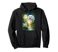 Howling to The Moon Meme Animal Dog Maltese Pullover Hoodie