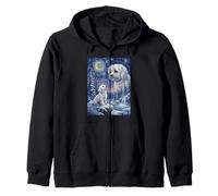 Howling to The Moon Meme Animal Dog Maltese Zip Hoodie