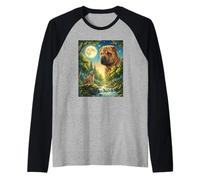 Howling to The Moon Meme Animal Dog Shar-Pei Raglan Baseball Tee