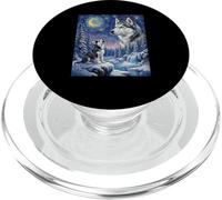Howling to The Moon Meme Animal Dog Siberian Husky PopSockets PopGrip for MagSafe