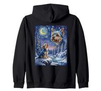 Howling to The Moon Meme Animal Dog Yorkshire Terrier Zip Hoodie