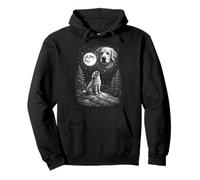 Howling to The Moon Vintage Mystical Golden Retriever Dog Pullover Hoodie