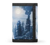 Howling to The Moon Wallet for Men Trifold Wallets Credit Card Holder Minimalist Front Pocket for Women