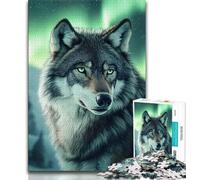 Howling Wolf 1000 Piece Jigsaw Puzzles for Teenagers,Help The Brain Exercise Addictive Toys to Cultivate Patience Unique Challenge Game (38x26cm)