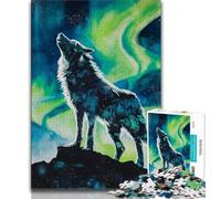 Howling Wolf 1000 Pieces Jigsaw Puzzles For Teens And Adults,for Educational Game Challenge Toy Unique Home Decor And Gifts (38x26cm)