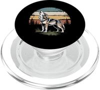 Howling Wolf Adventure Nature Lover Vintage Vibe for Fall PopSockets PopGrip for MagSafe