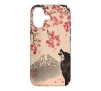 Howling Wolf and Cherry Blossom Tree Japanese Woodcut Art Case for iPhone 17