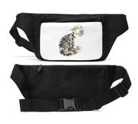 Howling Wolf Beneath The Full Moon Unisex Waist Bag Black