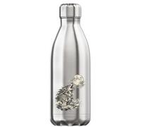 Howling Wolf Beneath The Full Moon Vacuum Insulated Thermal Water Bottle Silver