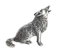 HOWLING WOLF "Birds, Animals & Nature" Hand Made in UK Pewter Lapel Pin Badge