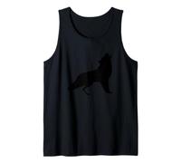 Howling Wolf, Blackout Minimalist Design Silhouette Tank Top