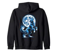 Howling Wolf Blue Moon Enchantment Zip Hoodie