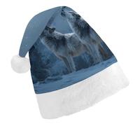Howling Wolf Christmas Hats Patterned Santa Hat New Year Festive Holiday Party Supplies Child