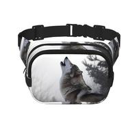 Howling Wolf Fanny Pack Fashion Belt Bag Lightweight Waist Pouch With Adjustable Strap Crossbody Bags For Women Travel Sports Running
