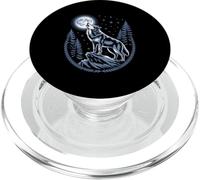 Howling Wolf Full Moon Forest Stars Night Sky PopSockets PopGrip for MagSafe