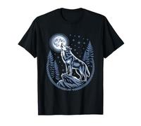Howling Wolf Full Moon Forest Stars Night Sky T-Shirt