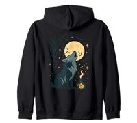 Howling Wolf Full Moon Halloween Zip Hoodie