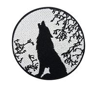 Howling Wolf Iron-On Patch | Biker Embroidery Patch, Lone Iron on Patches, Motorcycle ironable Patch, Motorcycle Jacket Badges Finally Home